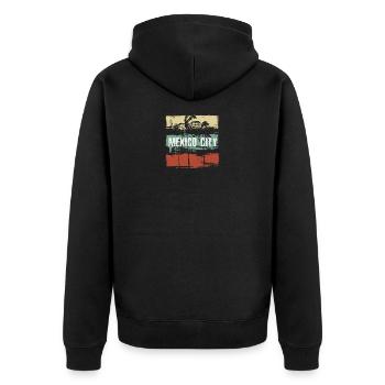 Mexico ville artistique vacances Souvenir abstrait - Veste à capuche bio Premium Unisexe - noir - Dos - Nico (187cm)
