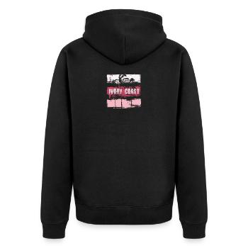 Elfenbeinküste Cote DIvoire Afrika Urlaubssouvenir - Unisex Premium Bio Zip Hoodie - Schwarz - Hinten - Nico (187cm)
