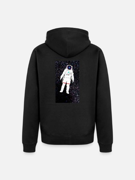 An astronaut in space - Unisex Premium Organic Zip Hoodie - black