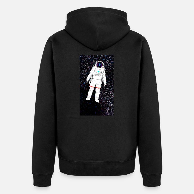 Un astronaute dans l’espace - Veste à capuche bio Premium Unisexe - noir