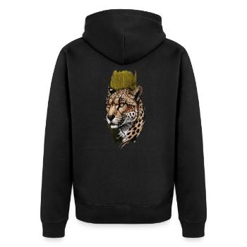 Majesté gracieuse : guépard majestueux - Veste à capuche bio Premium Unisexe - noir - Dos - Nico (187cm)