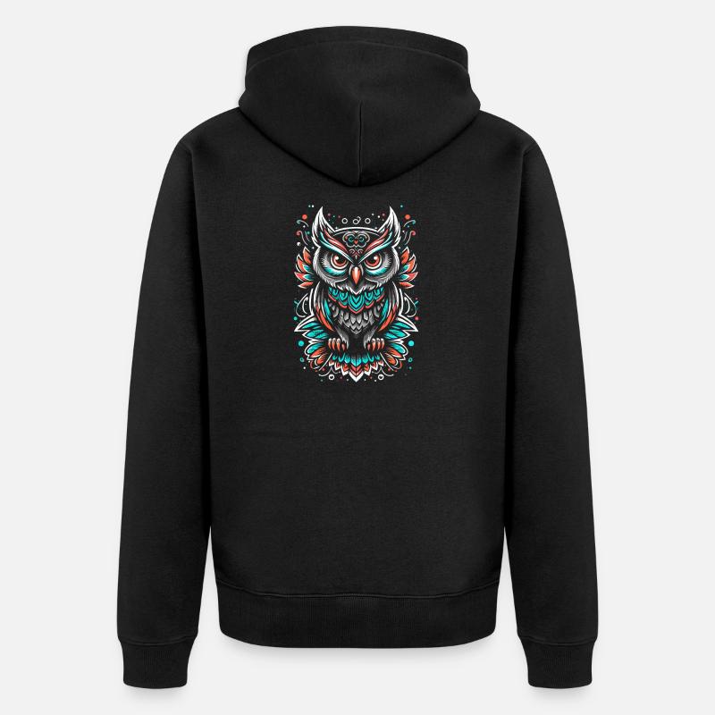 Hibou - Veste à capuche bio Premium Unisexe - noir