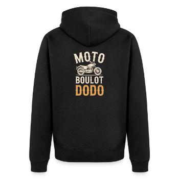 Moto, Boulot, Dodo - Veste à capuche bio Premium Unisexe - noir - Dos - Nico (187cm)