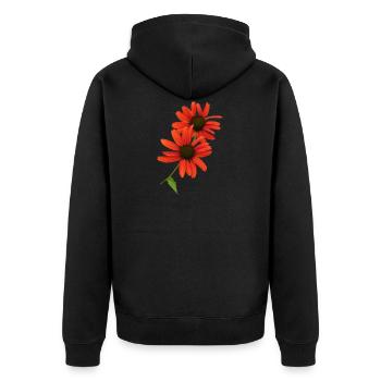 L’échinacée est une plante médicinale depuis des années - Veste à capuche bio Premium Unisexe - noir - Dos - Nico (187cm)
