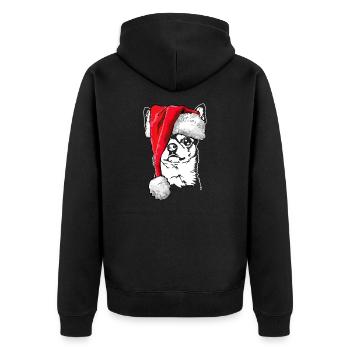 Santa Chihuahua Chiens de Noël Chiens Wilsigns - Veste à capuche bio Premium Unisexe - noir - Dos - Nico (187cm)