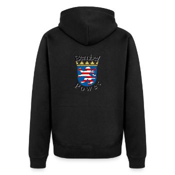 Bembel Power - Unisex Premium Bio Zip Hoodie - Schwarz - Hinten - Nico (187cm)