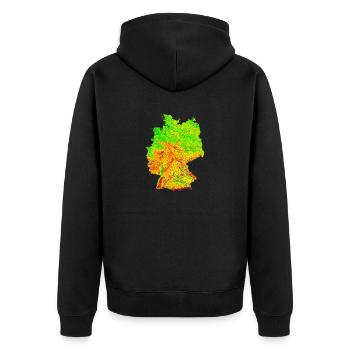 Map of the contour line of GermanyMap of Germany - Unisex Premium Organic Zip Hoodie - black - Back - Nico (187cm)