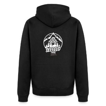 Seefeld Tirol Austria Ski T Shirt Design - Unisex Premium Organic Zip Hoodie - black - Back - Nico (187cm)