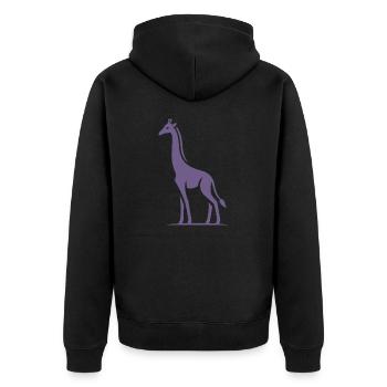Silhouette minimaliste de girafe d’Afrique - Veste à capuche bio Premium Unisexe - noir - Dos - Nico (187cm)