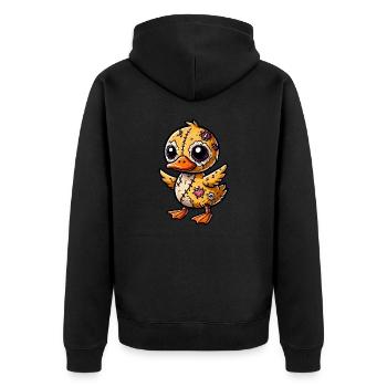 Meditating Duck Inner Peace Yoga Relaxation Rel - Unisex Premium Organic Zip Hoodie - black - Back - Nico (187cm)