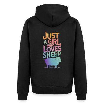 Sheep Sheep Farmer Lamb Farmer - Unisex Premium Organic Zip Hoodie - black - Back - Nico (187cm)