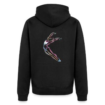 Gymnastique Fille - Veste à capuche bio Premium Unisexe - noir - Dos - Nico (187cm)
