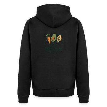 Go Vegan - Unisex Premium Organic Zip Hoodie - black - Back - Nico (187cm)