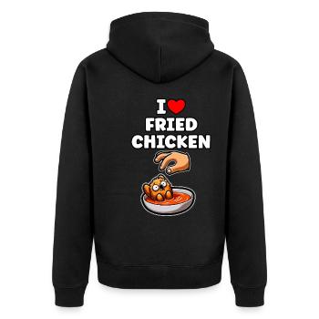 Poulet frit Ailes de poulet Poulet Cadeau - Veste à capuche bio Premium Unisexe - noir - Dos - Nico (187cm)