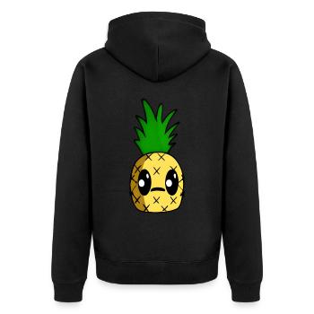 Kawaii pineapple - Unisex Premium Organic Zip Hoodie - black - Back - Nico (187cm)