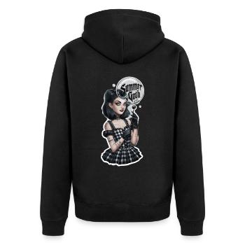 Summer Goth für Gothik Fans - Unisex Premium Bio Zip Hoodie - Schwarz - Hinten - Nico (187cm)