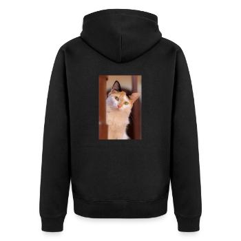 Die Katze - Unisex Premium Bio Zip Hoodie - Schwarz - Hinten - Nico (187cm)