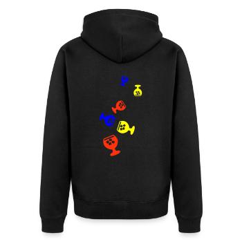 Whisky Icon - Unisex Premium Bio Zip Hoodie - Schwarz - Hinten - Nico (187cm)