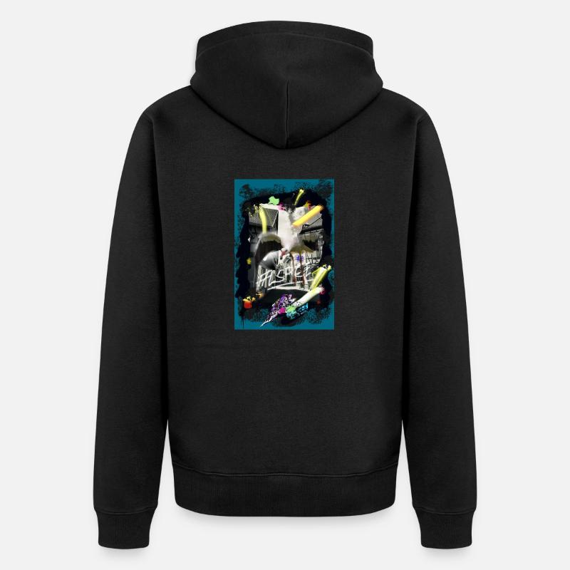 Elsässer Kunststraße22 - Unisex Premium Bio Zip Hoodie - Schwarz
