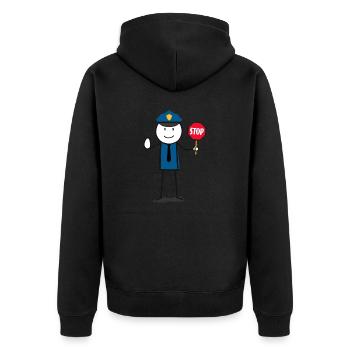 Chiffres du bâton d’arrêt de la police - Veste à capuche bio Premium Unisexe - noir - Dos - Nico (187cm)