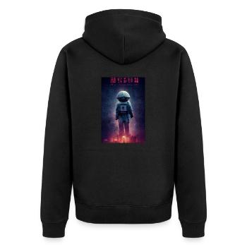 Japanese Film Poster Astronaut - Unisex Premium Organic Zip Hoodie - black - Back - Nico (187cm)