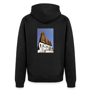 Strasbourg Graph Cathédrale - Veste à capuche bio Premium Unisexe - noir - Dos - Nico (187cm)