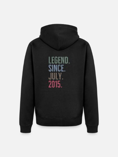 Legend Since July 2015 - Unisex Premium Organic Zip Hoodie - black