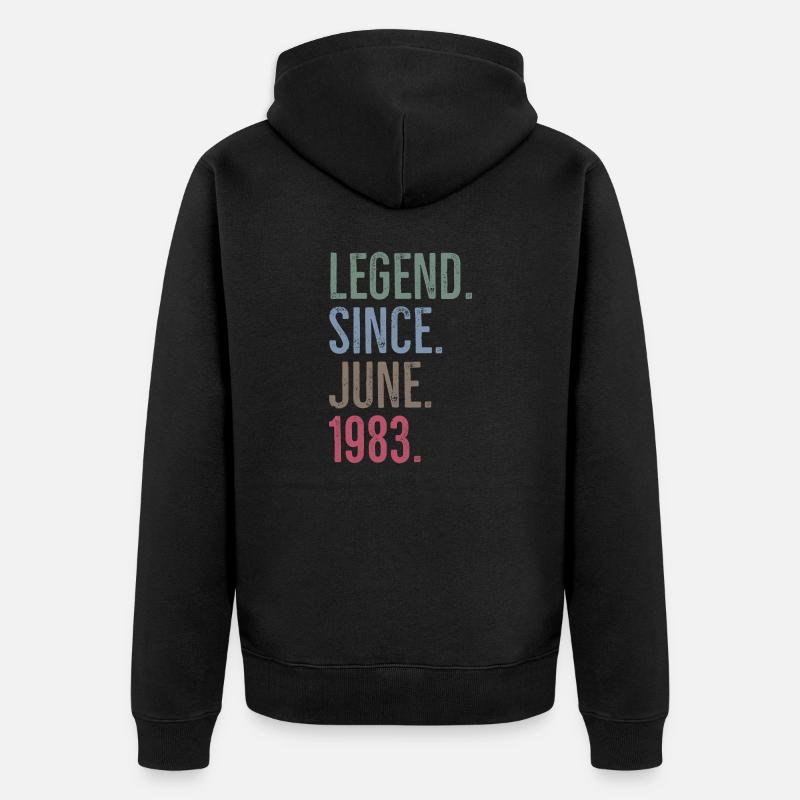 Legende seit Juni 1983 - Unisex Premium Bio Zip Hoodie - Schwarz