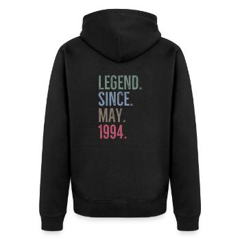 Légende depuis mai 1994 - Veste à capuche bio Premium Unisexe - noir - Dos - Nico (187cm)