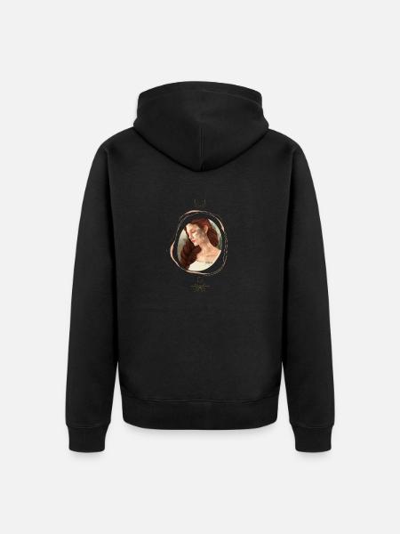 Frau im Portrait - Unisex Premium Bio Zip Hoodie - Schwarz