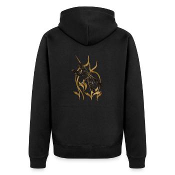 Libelle - Unisex Premium Bio Zip Hoodie - Schwarz - Hinten - Nico (187cm)