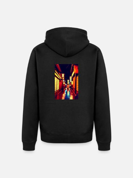 Street 1 - Unisex Premium Organic Zip Hoodie - black