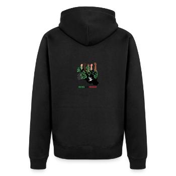 Iran Revolution | Women. Life. Freedom - Unisex Premium Bio Zip Hoodie - Schwarz - Hinten - Nico (187cm)