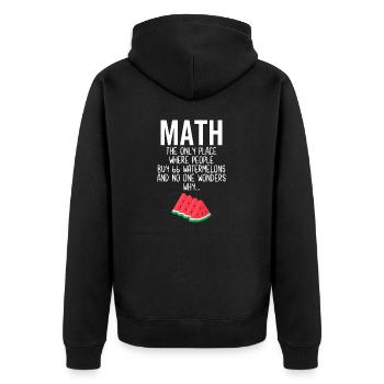 Math Le seul endroit où les gens achètent 66 pastèques - Veste à capuche bio Premium Unisexe - noir - Dos - Nico (187cm)