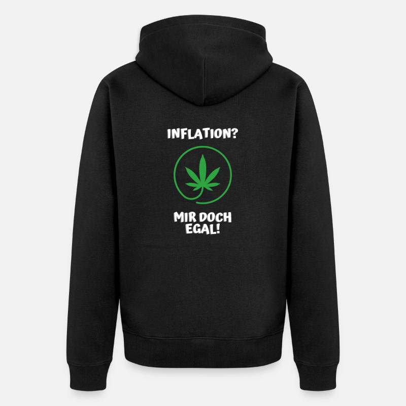 Inflation? Mir doch egal - Unisex Premium Bio Zip Hoodie - Schwarz