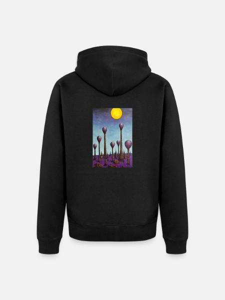 Forest of mushrooms - Unisex Premium Organic Zip Hoodie - black