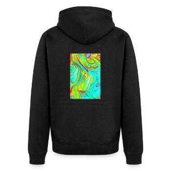 Show - Unisex Premium Organic Zip Hoodie - black - Back - Nico (187cm)