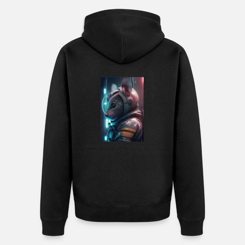 Souris dans l’espace - Veste à capuche bio Premium Unisexe - noir