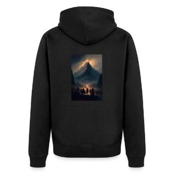 Nature japonaise - Veste à capuche bio Premium Unisexe - noir - Dos - Nico (187cm)