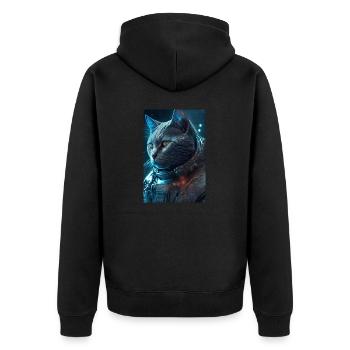Chat dans l’espace - Veste à capuche bio Premium Unisexe - noir - Dos - Nico (187cm)