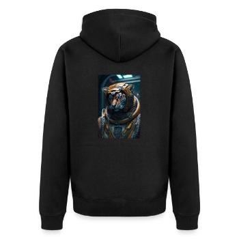 Tigers in space - Unisex Premium Organic Zip Hoodie - black - Back - Nico (187cm)