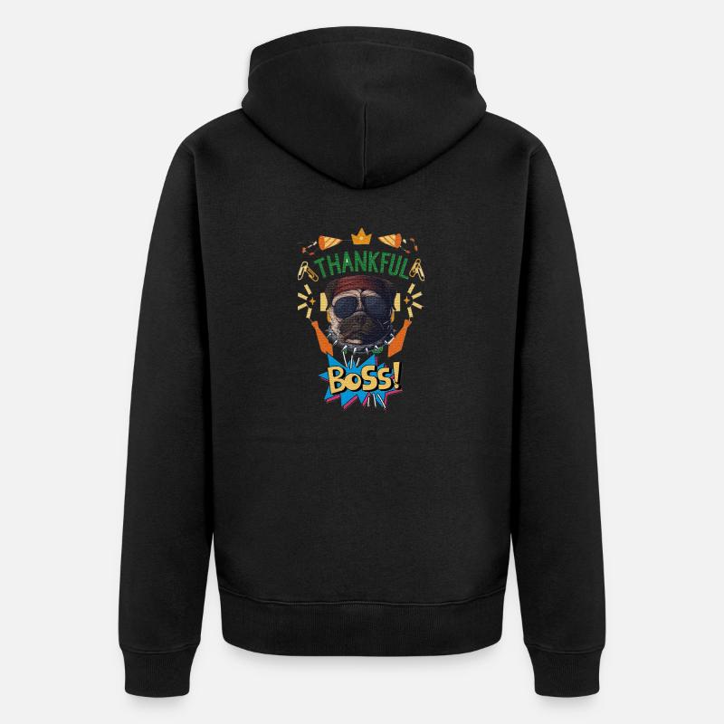 Ein cooler Mops Hund. - Unisex Premium Bio Zip Hoodie - Schwarz