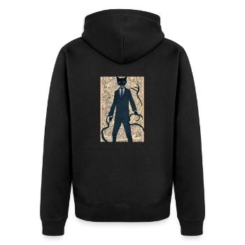 Cats are the best spies - Unisex Premium Organic Zip Hoodie - black - Back - Nico (187cm)