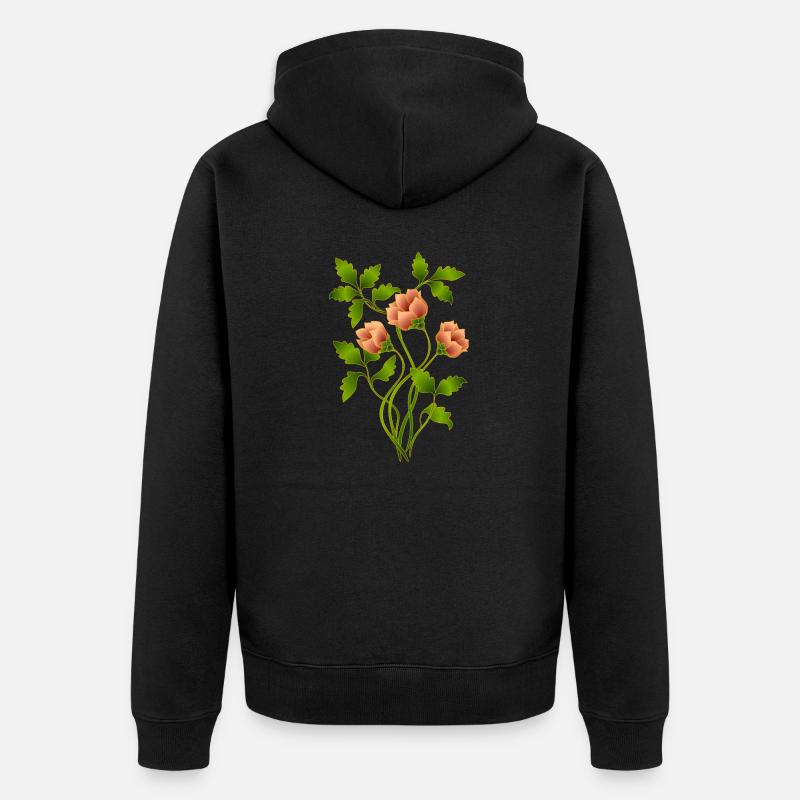 Blumen - Unisex Premium Bio Zip Hoodie - Schwarz