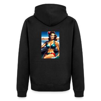 Pin Up Girl en botte - Veste à capuche bio Premium Unisexe - noir - Dos - Nico (187cm)