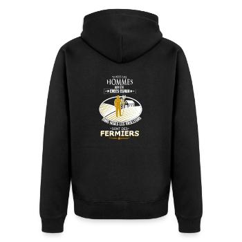 Les meilleurs sont fermier - Veste à capuche bio Premium Unisexe - noir - Dos - Nico (187cm)