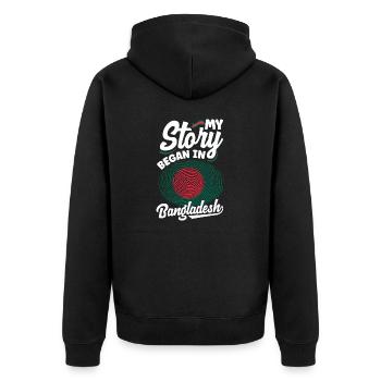 Bangladesh Bangladesh Citation du drapeau bangladais - Veste à capuche bio Premium Unisexe - noir - Dos - Nico (187cm)