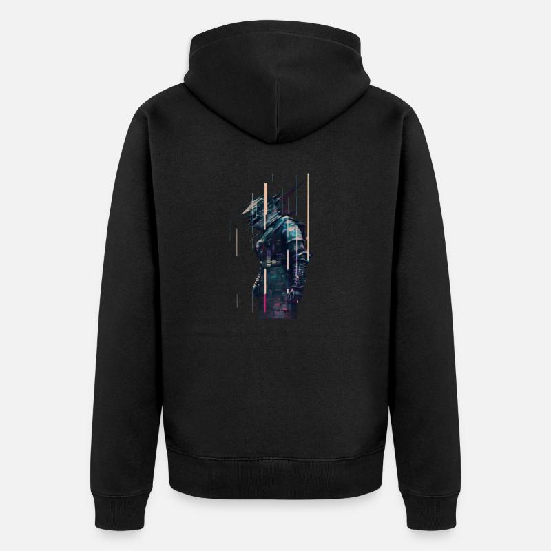 Ganzkörper Samurai - Unisex Premium Bio Zip Hoodie - Schwarz