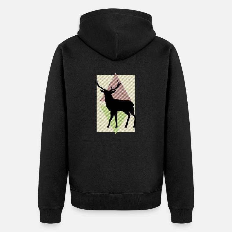 Cerf - Veste à capuche bio Premium Unisexe - noir