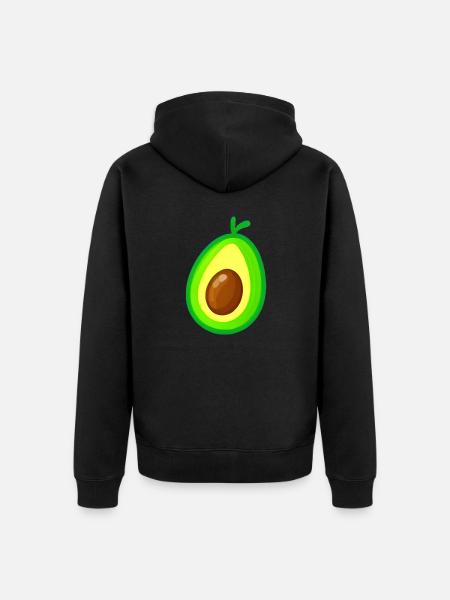 Avocado Icon - Unisex Premium Organic Zip Hoodie - black